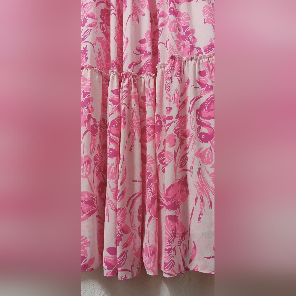 EUC Lilly Pulitzer Melody Maxi Dress PINK Size 4 - Picture 9 of 15